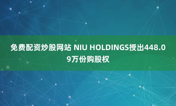 免费配资炒股网站 NIU HOLDINGS授出448.09万份购股权